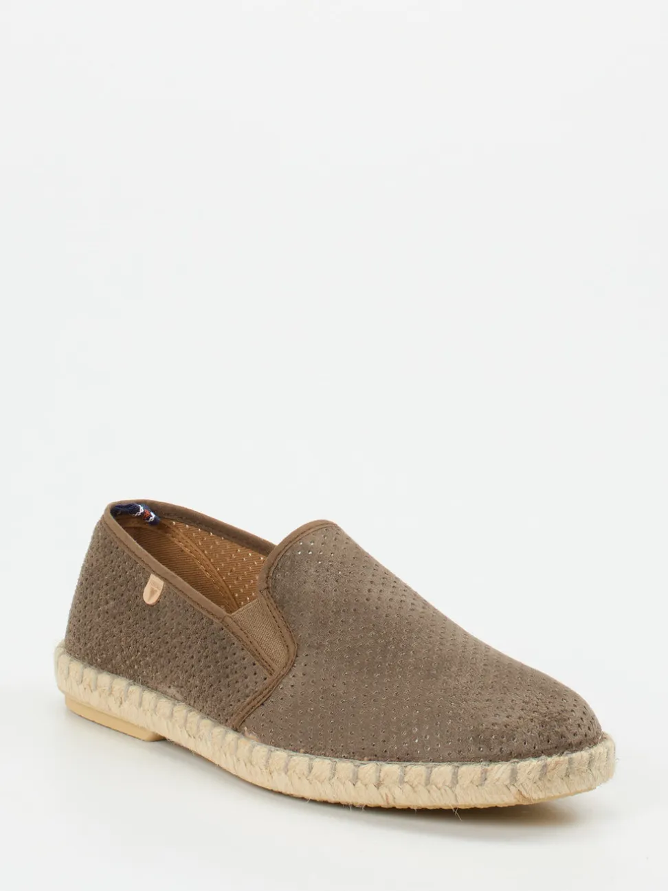 Verbenas – Espadrilles aus geprägtem Leder in Taupe