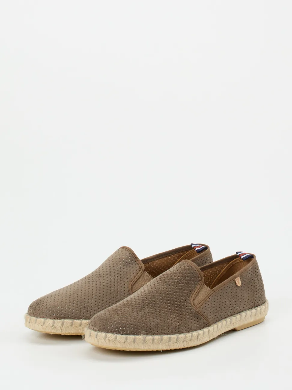 Verbenas – Espadrilles aus geprägtem Leder in Taupe