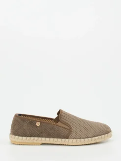 Verbenas – Espadrilles aus geprägtem Leder in Taupe