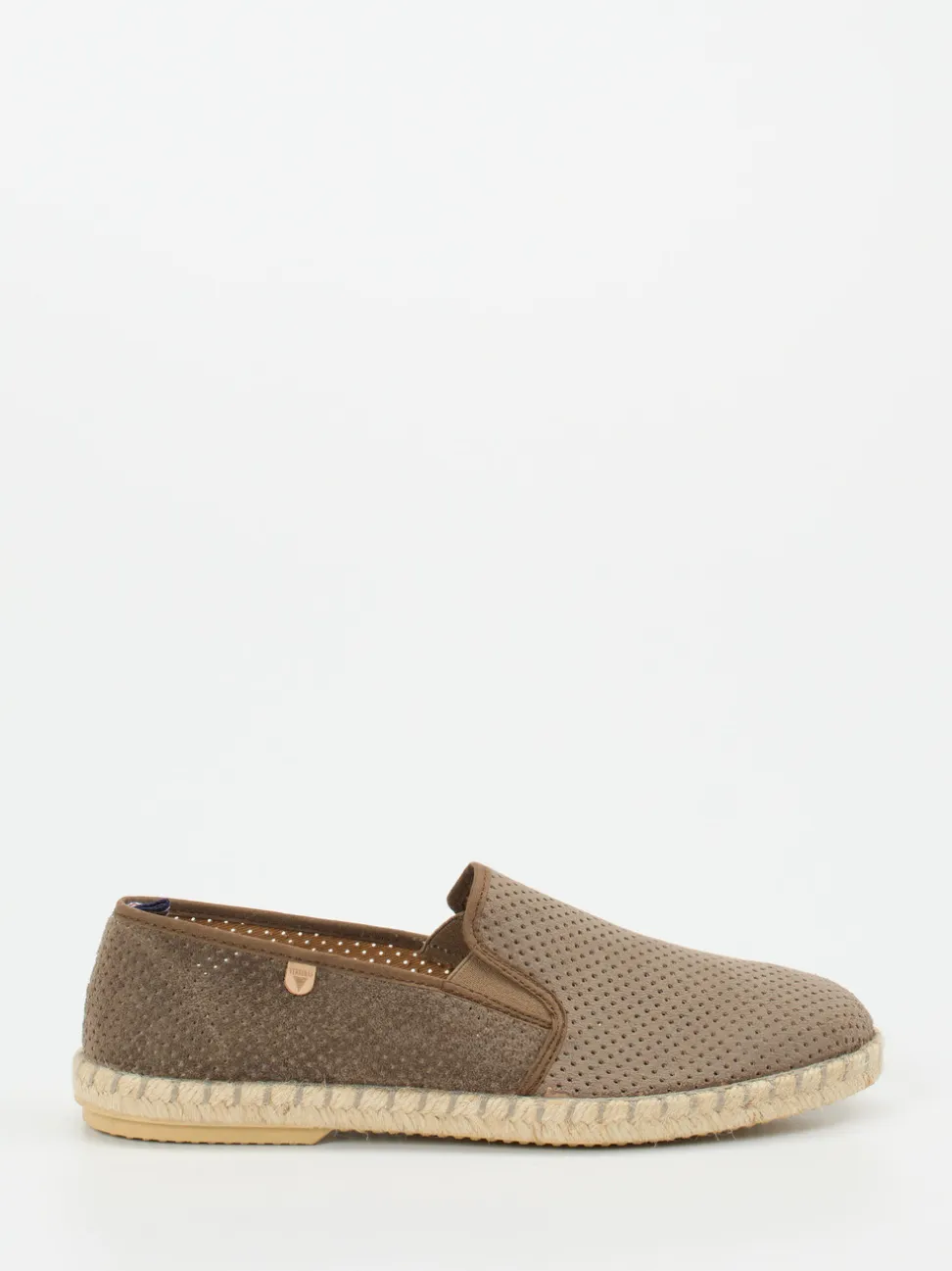 Verbenas – Espadrilles aus geprägtem Leder in Taupe