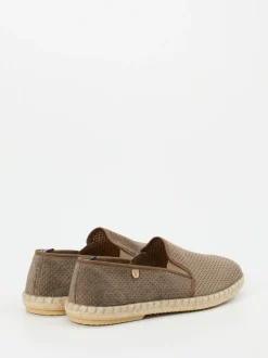 Verbenas – Espadrilles aus geprägtem Leder in Taupe