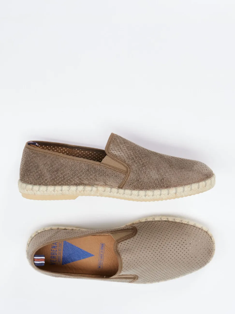 Verbenas – Espadrilles aus geprägtem Leder in Taupe