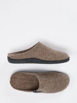 Verbenas – Filzpantoffeln aus recyceltem Wollfilz braun