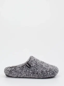 Verbenas – Hausschuh aus Teddyfleece grau