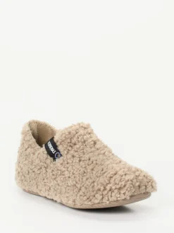 Verbenas – Hausschuh aus Teddy-Fleece in Braun