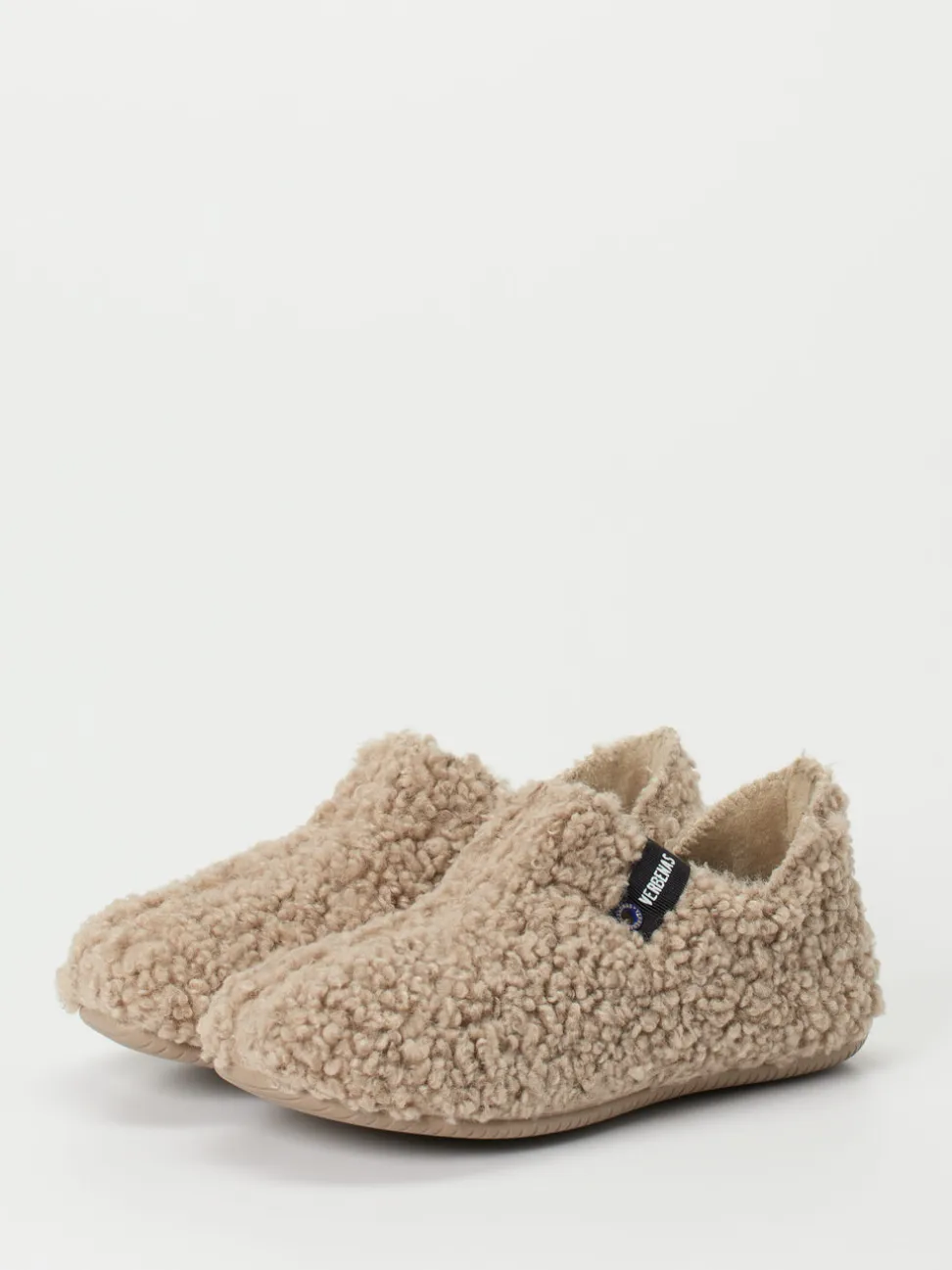 Verbenas – Hausschuh aus Teddy-Fleece in Braun