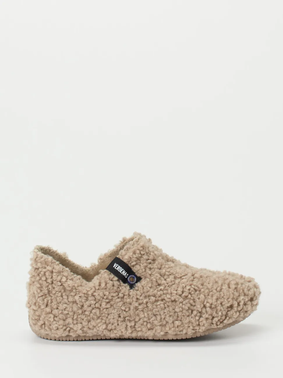 Verbenas – Hausschuh aus Teddy-Fleece in Braun