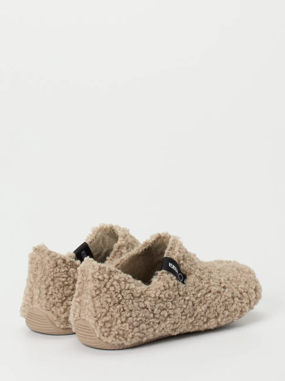 Verbenas – Hausschuh aus Teddy-Fleece in Braun