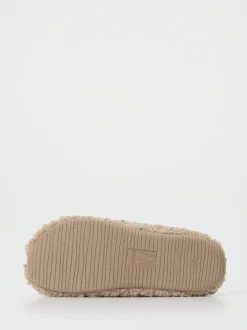 Verbenas – Hausschuh aus Teddy-Fleece in Braun