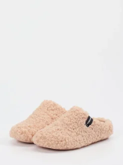 Verbenas – Hausschuhe aus Textil mit Teddyfell