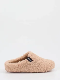 Verbenas – Hausschuhe aus Textil mit Teddyfell