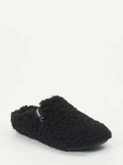 Verbenas – Hausschuhe aus Textilfleece in Schwarz
