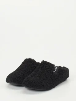 Verbenas – Hausschuhe aus Textilfleece in Schwarz