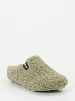 Verbenas – Pantoffeln aus Textil in Salbeigrün