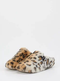 Verbenas – Pantoffeln aus Fell mit Leoprint