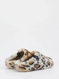Verbenas – Pantoffeln aus Fell mit Leoprint