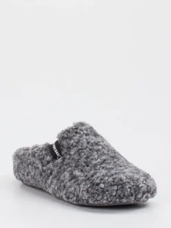 Verbenas – Pantoffeln aus Teddy-Textil in Grau