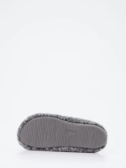 Verbenas – Pantoffeln aus Teddy-Textil in Grau