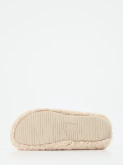 Verbenas – Pantoffeln aus Textil in Cremebeige