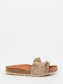 Verbenas – Pantolette aus Veloursleder Sandbeige