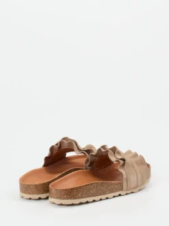 Verbenas – Pantolette aus Veloursleder Sandbeige