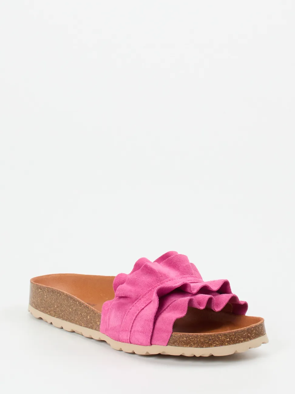 Verbenas – Pantolette aus Veloursleder Pink
