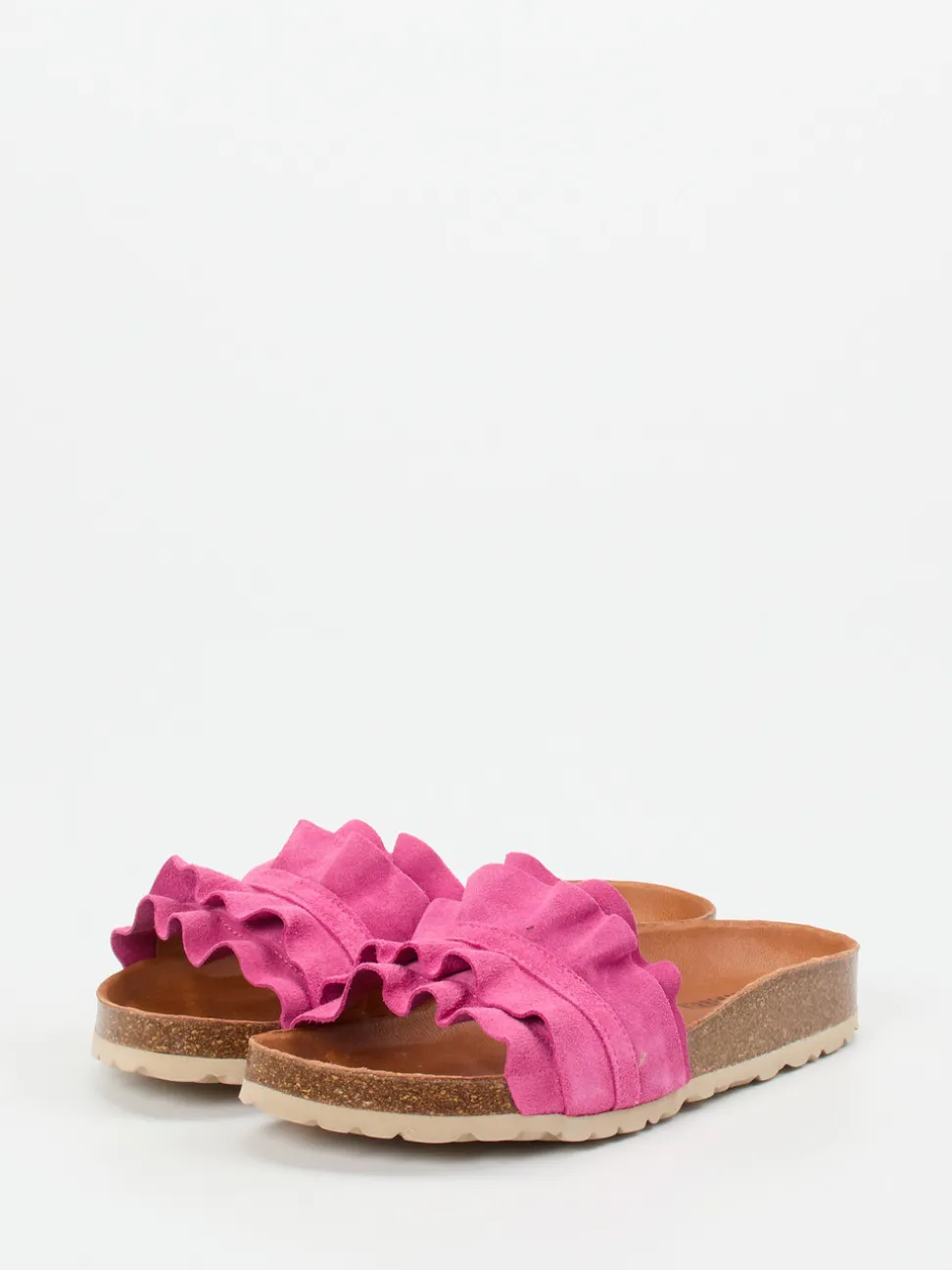 Verbenas – Pantolette aus Veloursleder Pink