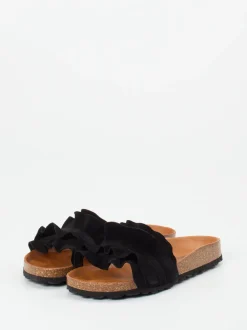Verbenas – Pantoletten aus Veloursleder Schwarz