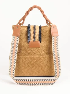 Viamailbag – Bucket Bag aus Textil in Honigbraun