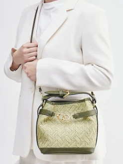 Viamailbag – Bucket Bag aus Textil und Leder grün