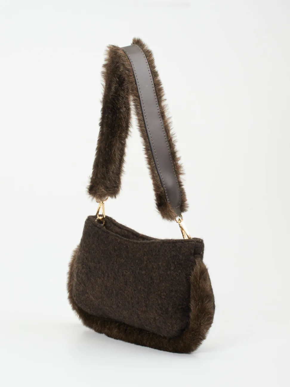 Viamailbag – Schultertasche aus Textil mit Kunstfell