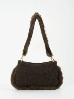 Viamailbag – Schultertasche aus Textil mit Kunstfell