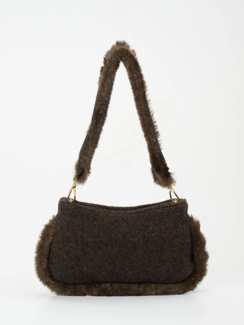 Viamailbag – Schultertasche aus Textil mit Kunstfell