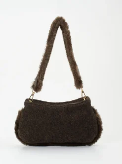 Viamailbag – Schultertasche aus Textil mit Kunstfell