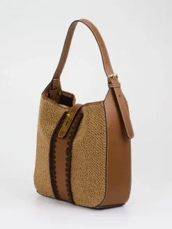 Viamailbag – Schultertasche aus Bouclé und Kunstleder