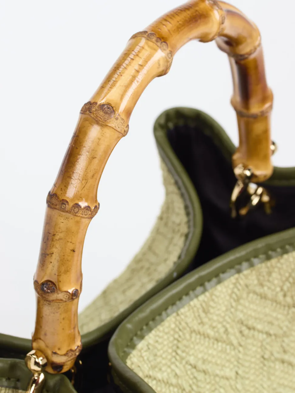 Viamailbag – Top Handle Bag aus Textil mit Bambusgriff