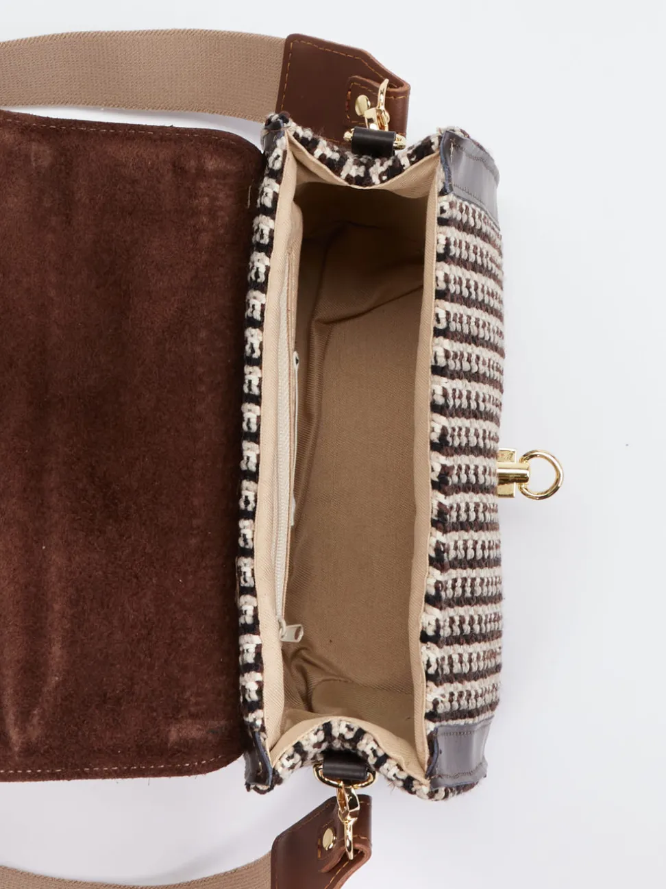 Viamailbag – Umhängetasche aus Textil und Leder braun
