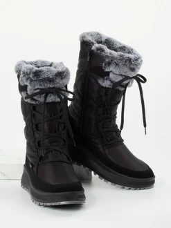 Vista – Winterstiefel aus Nylon und Veloursleder schwarz