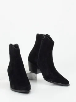Vivian Ray – Western-Stiefelette aus Veloursleder Schwarz