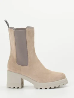 Voile Blanche – Chelsea Boots aus Lammleder in Sandbeige