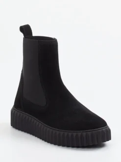 Voile Blanche – Chelsea Boots aus Veloursleder schwarz