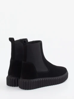 Voile Blanche – Chelsea Boots aus Veloursleder schwarz