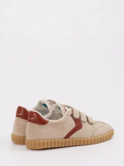 Voile Blanche – Klett-Sneaker aus Veloursleder beige