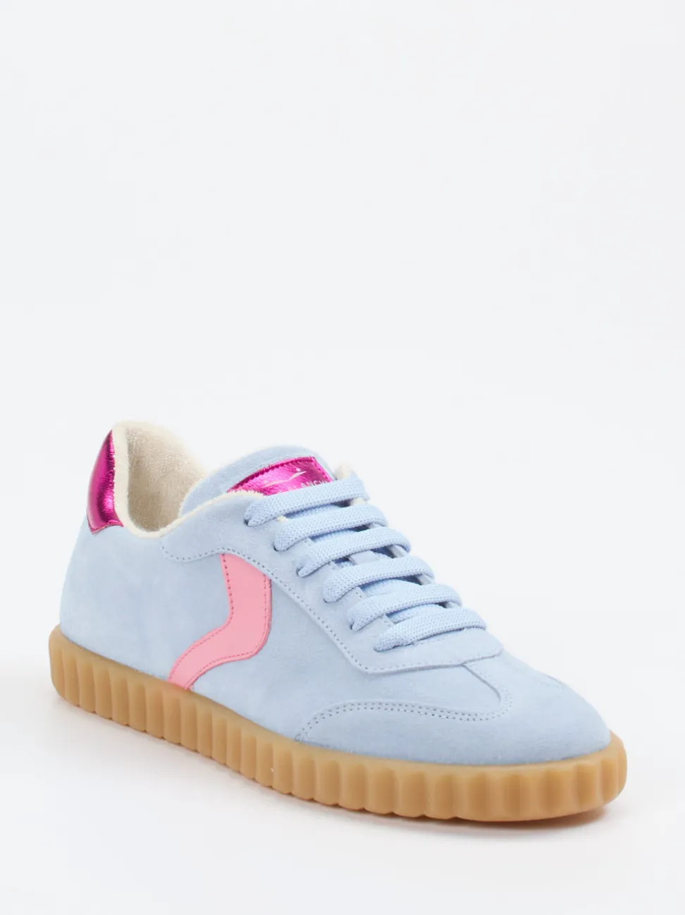 Voile Blanche – Retro-Sneaker aus Veloursleder Hellblau