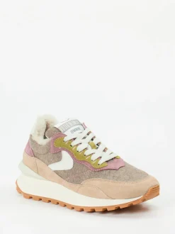 Voile Blanche – Retro-Sneaker aus Veloursleder beige