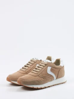 Voile Blanche – Retro-Sneaker aus Veloursleder beige