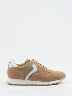 Voile Blanche – Retro-Sneaker aus Veloursleder beige