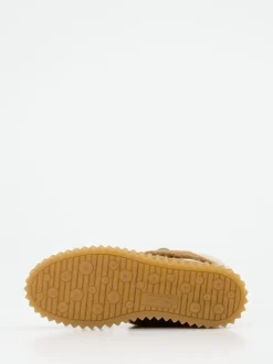 Voile Blanche – Schnürboots aus Veloursleder Beige