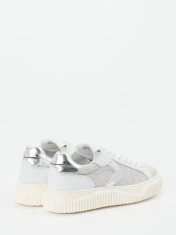 Voile Blanche – Sneaker aus Veloursleder und Mesh Offwhite