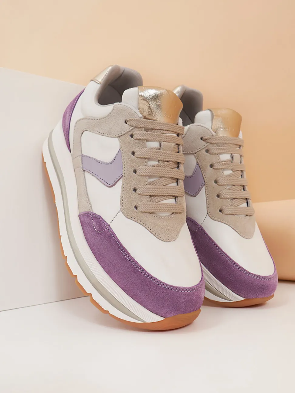 Voile Blanche – Sneaker aus Veloursleder in Multicolor